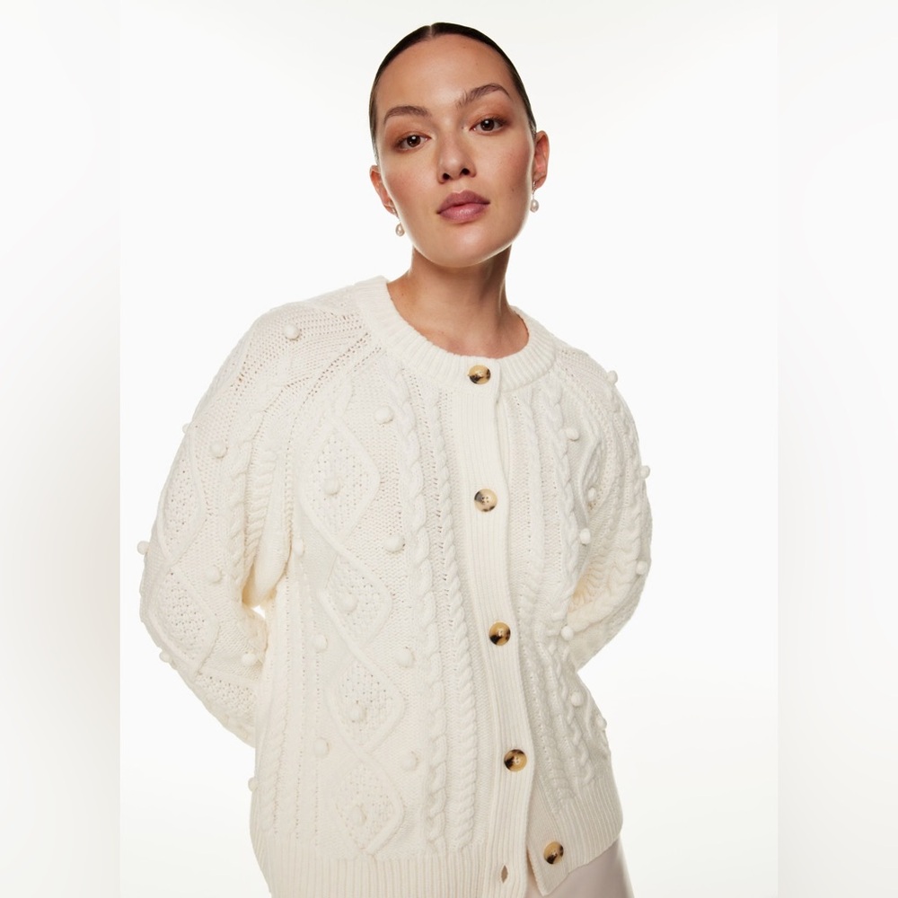 Wilfred Ivory sprinkle Cable Knit Cardigan